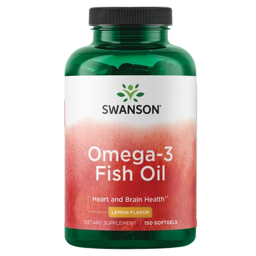 Swanson Omega-3 Fish Oil - Lemon Flavor Softgels, 1 g, 150 Count