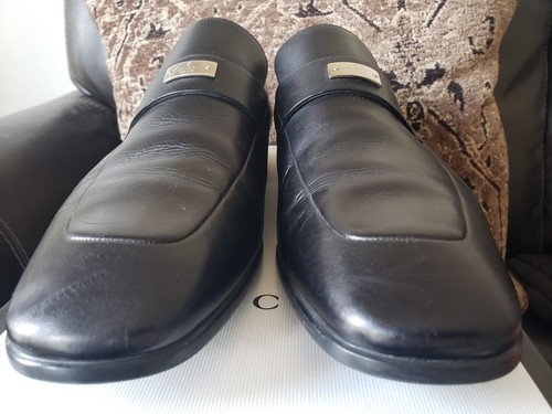 Mocassino abito Gucci nero pelle di vitello metallo argento uomo 11 Regno Unito/12 US $1.200 - Foto 7 di 22