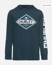 NWT Hurley 30 Boys' Graphic Pullover Hoodie, Navy, Sz M 10-11 , L 12-13 