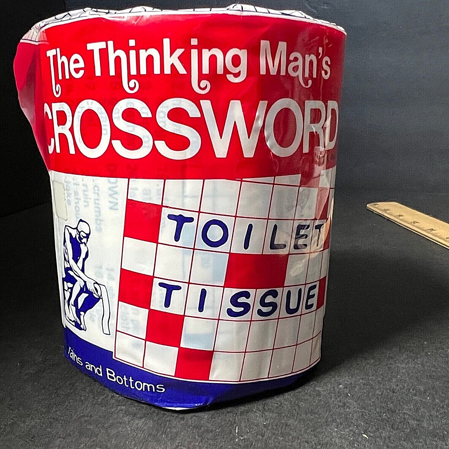 VTG Prank Toilet Paper Roll "Thinking Man's Crossword" NOS sealed 1975