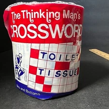 VTG Prank Toilet Paper Roll "Thinking Man's Crossword" NOS sealed 1975 Japan