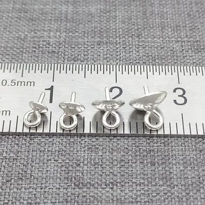 15 Sterling Silber Cup und Peg Bail Drop f��r halbgebohrte Perlenperle
