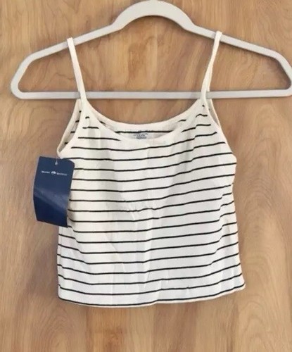 Brandy Melville Women's One Size Cream Cotton with Elastane Cropped Tank NWT