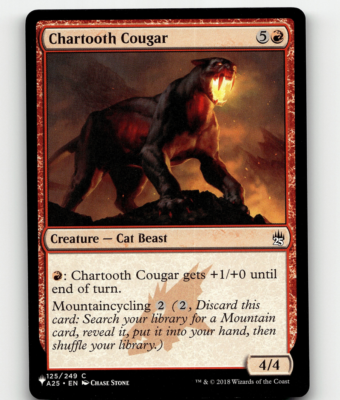 mtg mystery booster 2 chase cards MTG Chartooth Cougar Mystery Booster - Masters 25 125/249 Regular Common