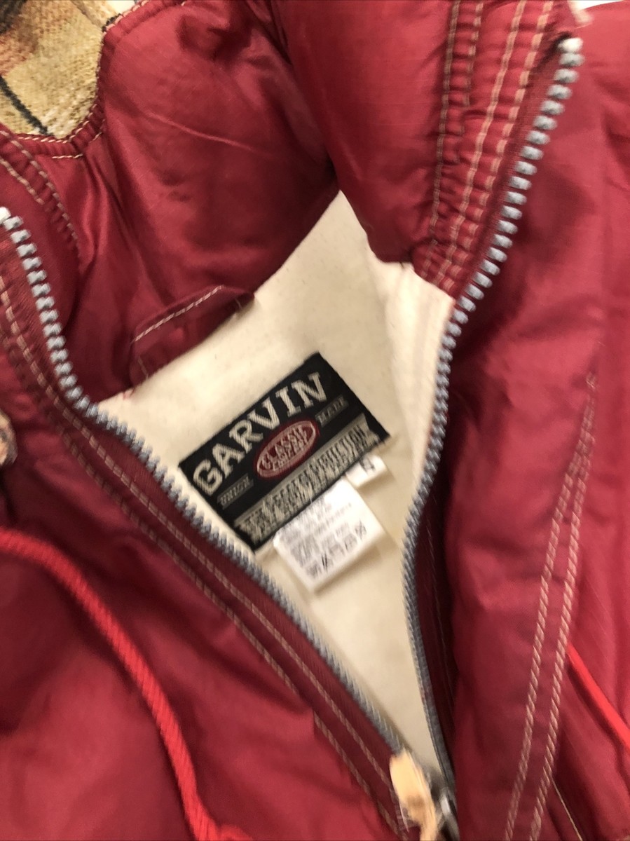 Vintage Garvin 70’s Classic Concept Jacket Hood Nylon Polyester Fill Button Zip View 3
