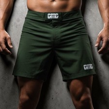 Army Green Grappling Shorts BJJ MMA No-Gi