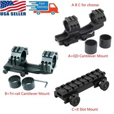 Tri-rail/QD Cantilever 1" to 30mm Scope Dual Ring Mount/Low Profile 8 Slot Mount