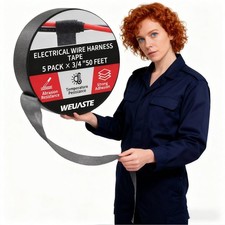 High Temp Self-Adhesive Wiring Harness Tape 5 Rolls 3/4"x50FT for Car Y7