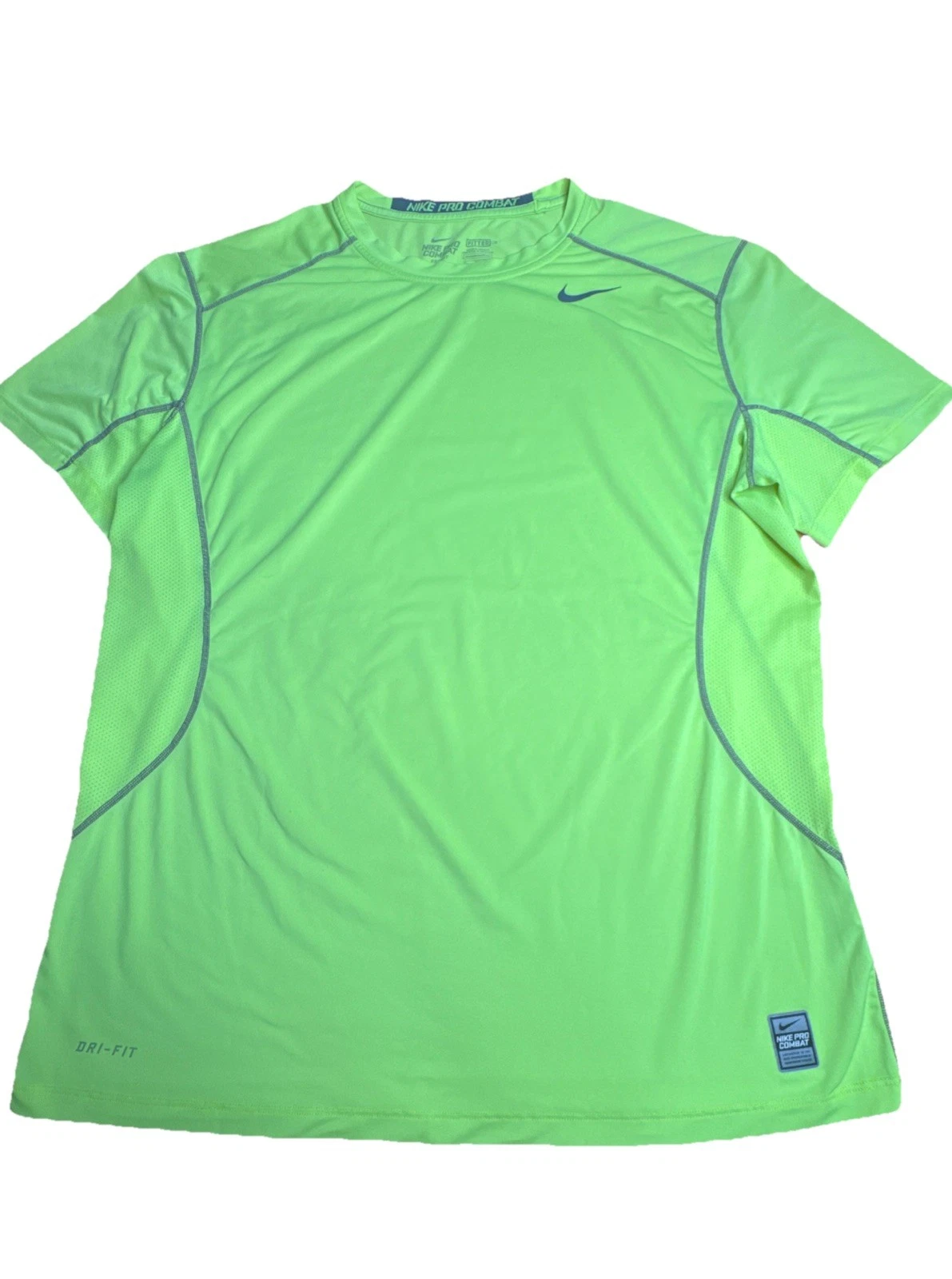 Nike Pro Combat (Men’s Sz XL) Neon Yellow Athletic Shirt DriFit