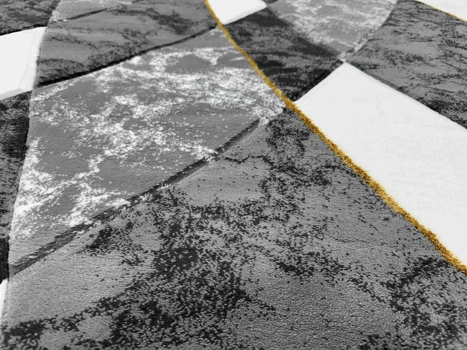 Alfombra abstracta gruesa tallada a mano alfombra geométrica moderna Foto 4 de 4