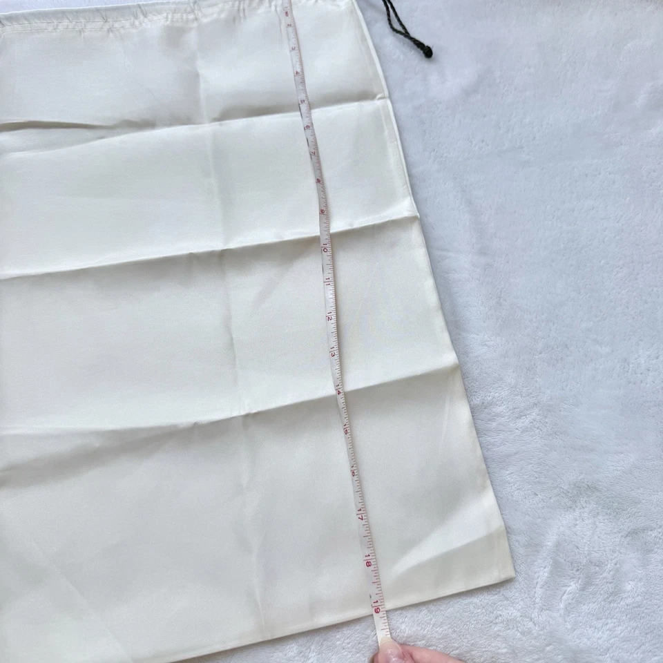 Funda bolsa antipolvo de satén Coach vintage crema 23”x19” XL marrón seda cordón logotipo Foto 4 de 4