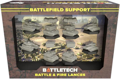 Battletech Battlefield Support: Battle & Fire   Eight Plastic Miniatures with Dr