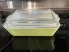 Vintage Yellow Pyrex Refrigerator Dish 0503 And Ribbed Lid 503-C