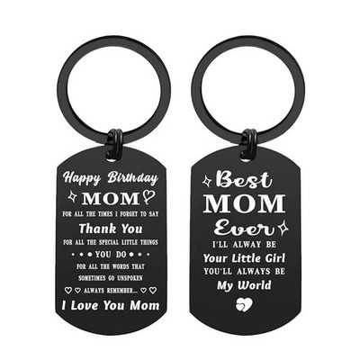 Durable Black Mom Keychain   Engraved Message of Love & Appreciation