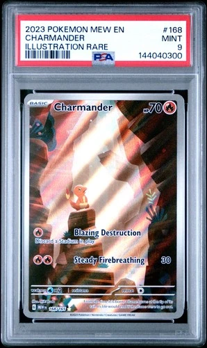 2023 POKEMON MEW EN-151 ILLUSTRATION RARE #168 CHARMANDER PSA 9