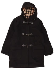 DAKS Womens Hooded Duffle Coat UK 16 Large Black CG05