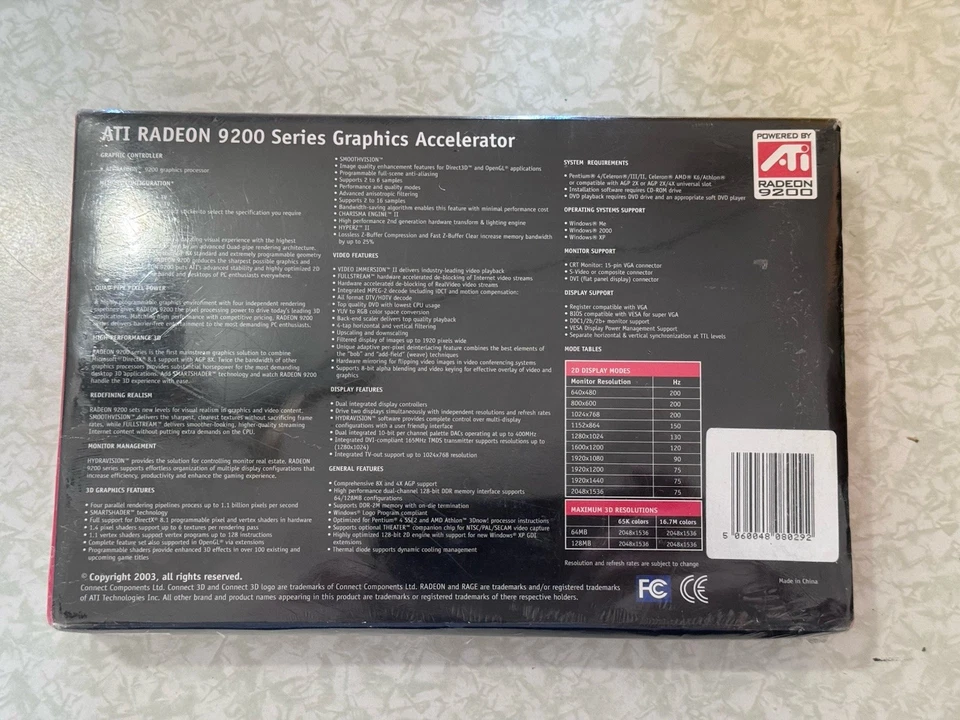 ATI Radeon 9200 DVI/VGA /TV  APG 64MB Connect 3D Graphics Accelerator NEW!🔥 - Image 2 of 3