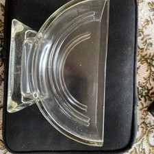 Antique  Art Deco  Glass Half Moon Bowl 