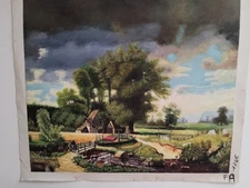 Hand-painted image of a landscape in a classic baroque style, oil on canvas.