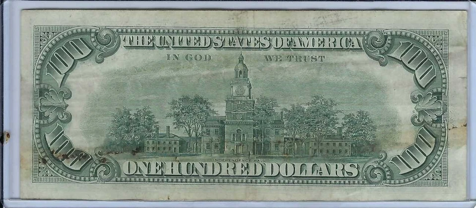 1963A $100 Dollar *STAR NOTE ** 00 LOW SERIAL Note L Series 00455061* - Image 2 of 4