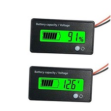 Flash Alarm LCD Waterproof Battery Capacity Monitor Gauge Green