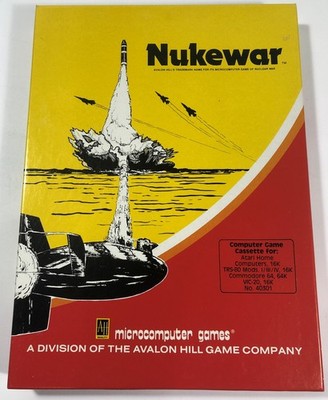 Nukewar / Avalon Hill / Atari Home 16K / Commodore 64/128 / VIC-20 16K Box