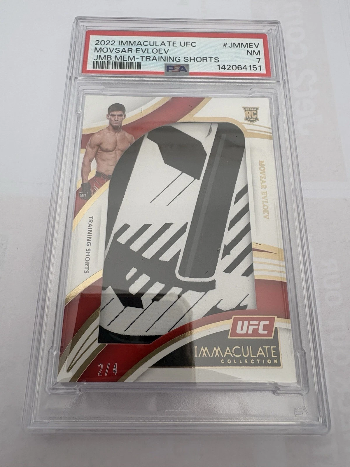 2022 Panini Immaculate Collection UFC Jumbo Memorabilia Movsar Evloev 2/4 Psa 7