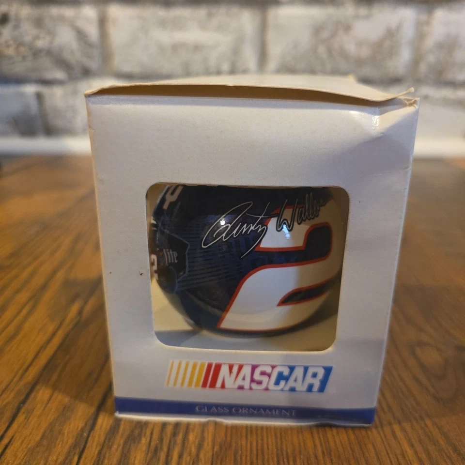 Vintage NASCAR Rusty Wallace #2 Miller Lite Ford Glass Ornament 2001 Wincraft - Image 2 of 3