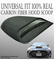 Jdm 100 Real Carbon Fiber Hood Scoop Vent Cover Universal Fit Racing Style Y111