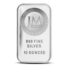 10 oz JM bullion silver bar .999 Fine Silver Sealed