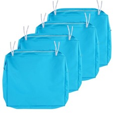 Patio Cushion Covers 4 Pack 24x22x4 Waterproof Polyester Zipper Ties Peacock