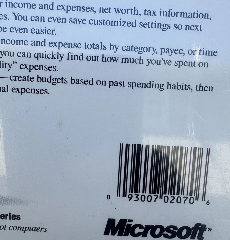 Microsoft Money New Version 2.0 (Promotional Sample NFR) Vintage NEW SEALED - Image 3 of 4