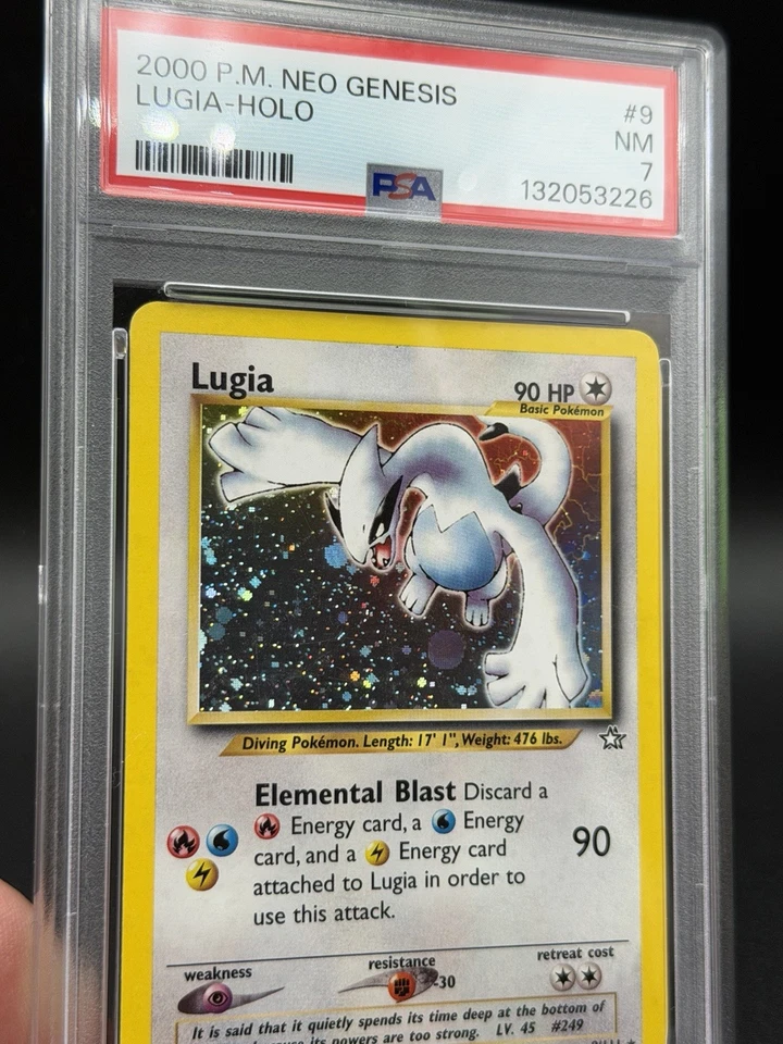 2000 Pokémon TCG Lugia Neo Genesis Holo Rare Card 9/111 - PSA 7 - NM - Image 2 of 3