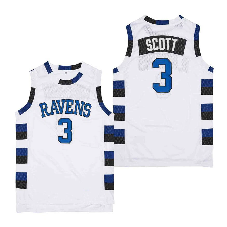 LUCAS SCOTT ONE TREE HILL RAVENS BLACK BASKETBALL JERSEY ANY NUMBER OR  PLAYER