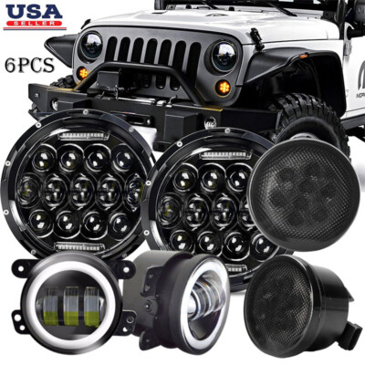Jeep Wrangler LEDヘッドライトセット　7インチ For Jeep Wrangler 07-18 JK 7