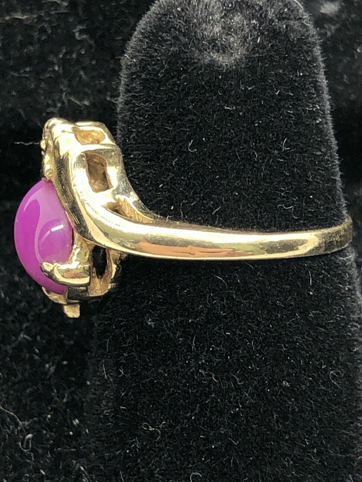 Solid 14K Yellow Gold 2.44CTW Star Ruby Ring with… - image 10