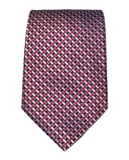 Enzo Bella Geometric Red Gray Black Men's Necktie 100 Silk Made In Italy