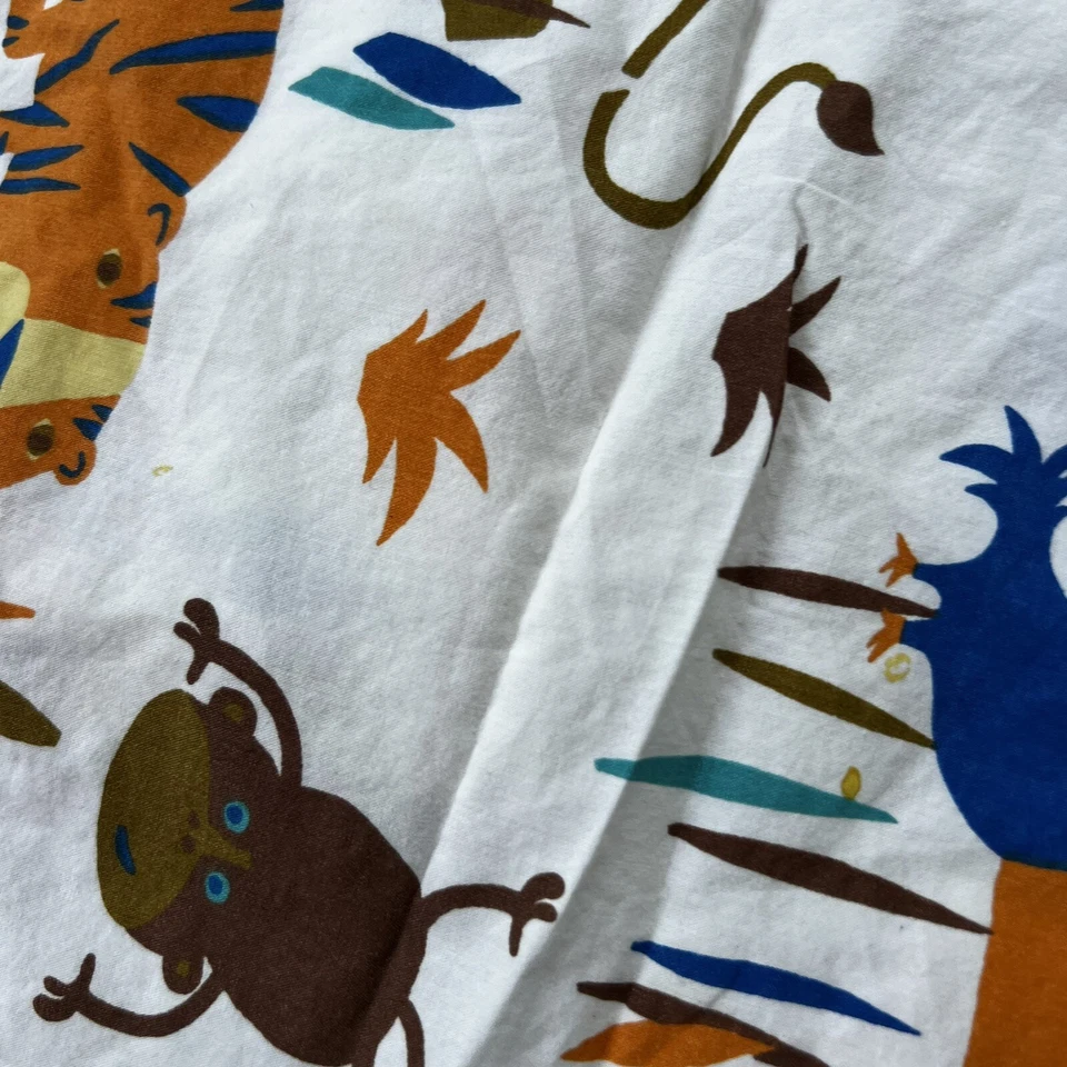 Land of Nod 100 % algodón sábanas animales selva tropical monos tigres edredón falso Foto 3 de 4