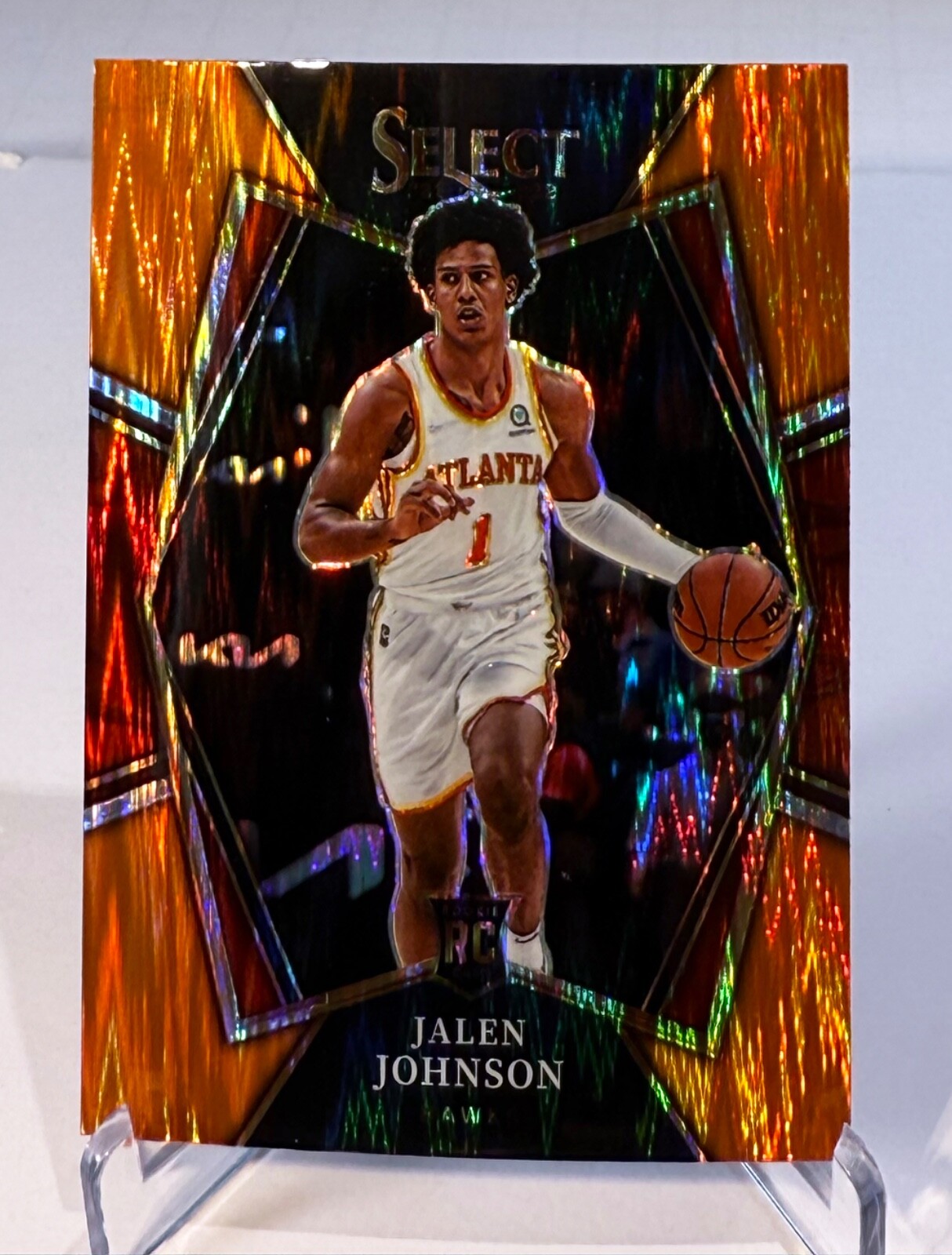 2021 Select Jalen Johnson Rookie Premier Level Orange Flash #200