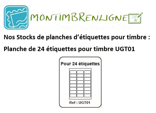 UNIVERS GRAPHIQUE étiquette pour timbre, mon timbre en ligne - étiquette adresse- planche de 24