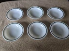 PYREX SINGLE GREEN STRIPE 4&3/4" SAUCE BOWLS LOT OF 6 GENTLY USED FREE USA SHIP