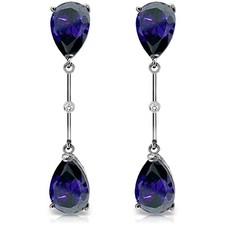 14K. SOLID GOLD DIAMONDS & SAPPHIRES DANGLING...