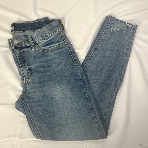 Gap Jeans Damen Gr. 30 10/12 (32” Actual Waist) Jeggings Raw Hem Mid Rise