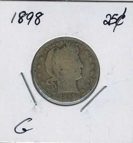 1898 Silver Barber Quarter GOOD Quality Sku: Bar-25 #07