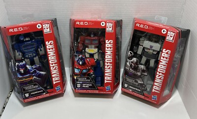 Transformers RED Optimus Prime Soundwave Megaton Series 1 Set Of 3 By Hasbro