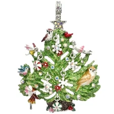 Kirks Folly FAIRYLAND OWL CHRISTMAS TREE MAGNETIC ENHANCER  sterling silvertone