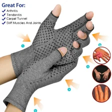 Copper Compression Gloves Carpal Tunnel Arthritis Pain Relief Therapeutic Brace