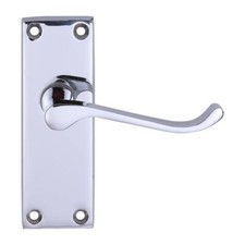 George Boyd Victorian Scroll Internal Door Handles Latch - Privacy -Lock Chrome