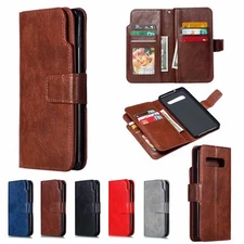 Solid color Flip Leather Wallet  9 card packs Stand Cell Phone Accessories Case