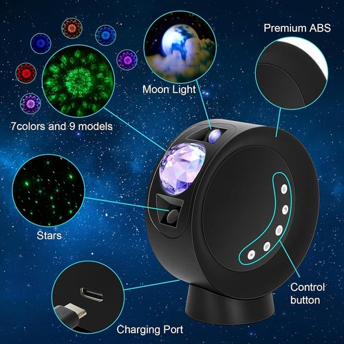 Galaxy Star Projector with Remote | LED Ceiling Light, Timer, Adjustable Bright - Picture 4 of 8